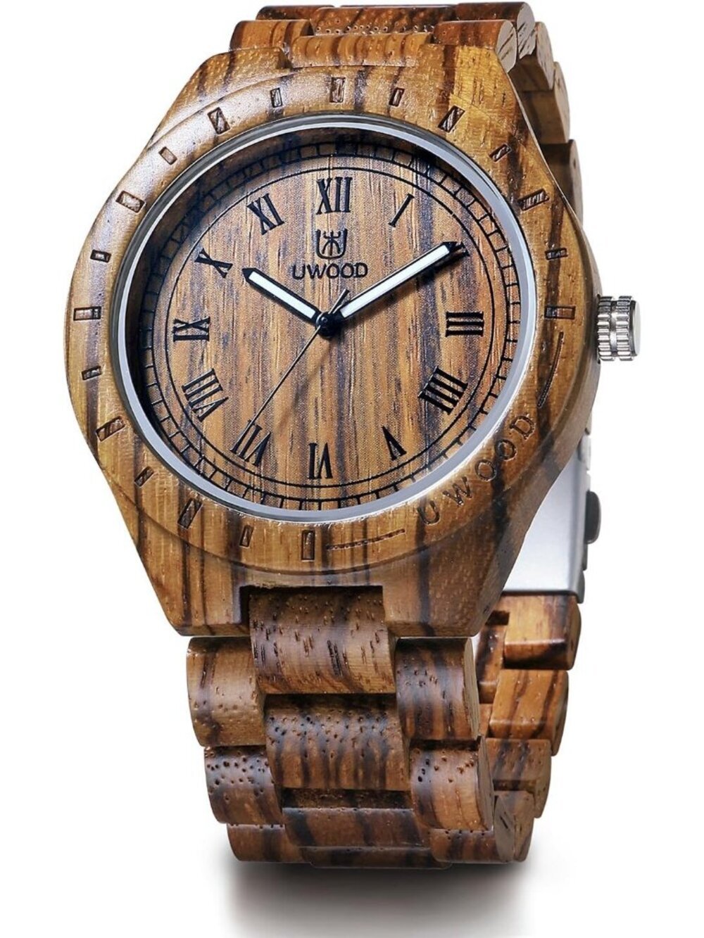 Men's All Brown Handmade Sandalwood Analog Quartz Vintage Unique Wooden Watch